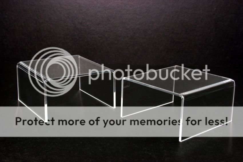 6x Clear Acrylic Risers Stand Shelf window counter display Jewelry Gift