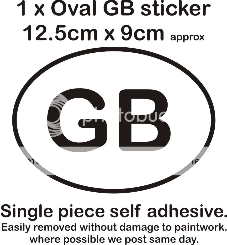 GB sticker white UK Europe Euro car bike van self adhesive vinyl weatherproof eBay
