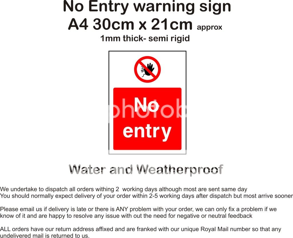Factory No entry 1mm Rigid Plastic Office Shop Prohibition Door Safety Signs